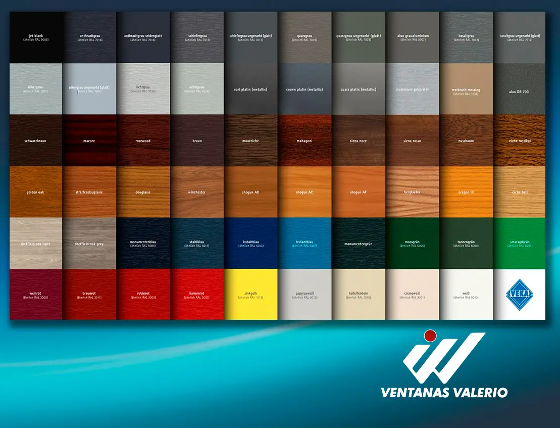 Colores de ventanas de PVC