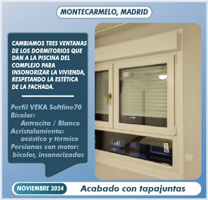 Ventanas con persianas motorizadas y tapajuntas