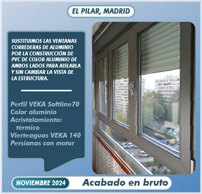 Cerramiento de PVC de color aluminio