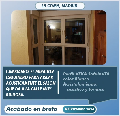 Mirador esquinero con aislamiento acústico