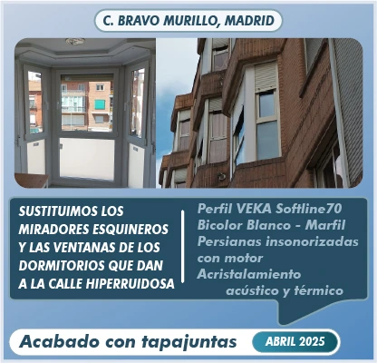 Miradores esquineros con aislamiento acústico