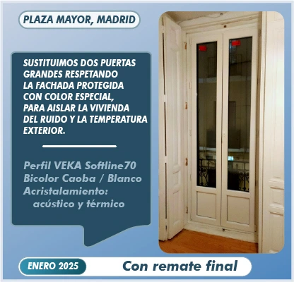 Las puertas bicolor con respeto de la fachada protegida
